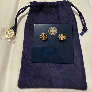 Tory Birch Logo Flower Resin Stud Earrings